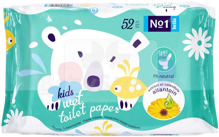 BELLA Kids šlapias tualetinis popierius, 52 vnt.