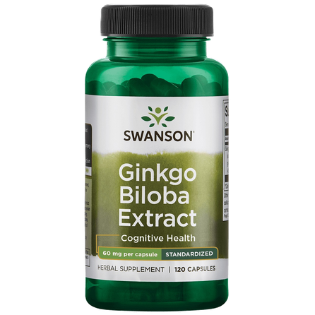 SWANSON Ginkgo Biloba standartizuotas ekstraktas kapsulės, 120 vnt.