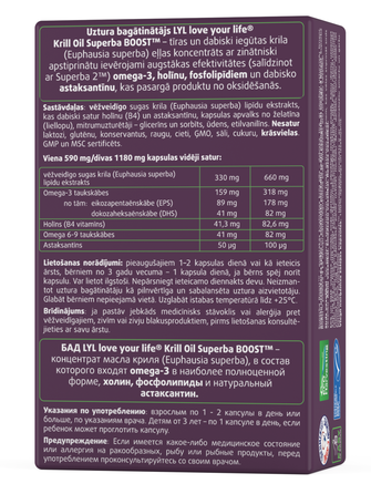 LYL Krill Oil Superba BOOST kapsulės, 30 vnt.