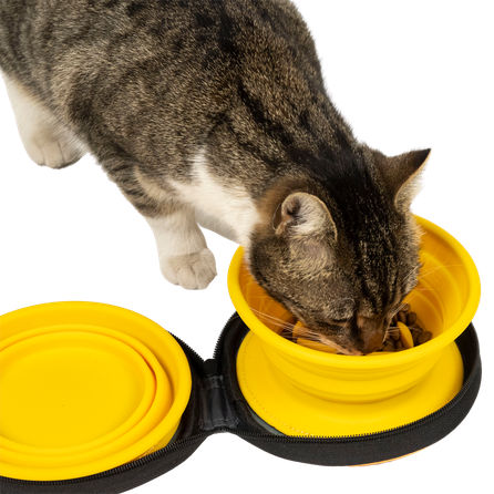 KIWI WALKER sulankstomas dvigubas, oranžinis dubenėlis, 1 vnt.