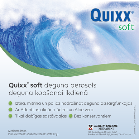 QUIXX  kasdienei nosies gleivinės priežiūrai nosies purškalas, 30 ml