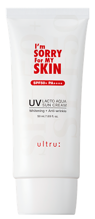 I'M SORRY FOR MY SKIN Lacto Aqua Sun SPF50+ intensyviai drėkinantis apsauginis kremas nuo saulės, 50 ml