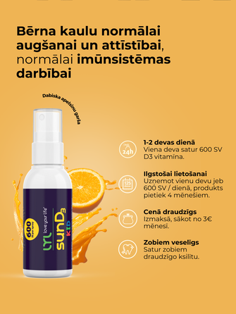 LYL sunD3 KID 600 SV purškalas, 25 ml