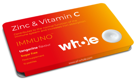 WHOLE Zinc & Vitamin C pastilės, 15 vnt.