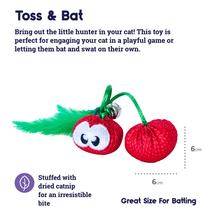 PETSTAGES Dental Cherries, raudonas žaislas, 1 vnt.