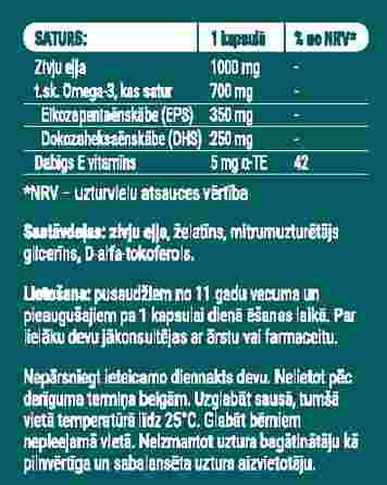 ELITE Omega-3 Tg Fish Oil, širdies, smegenų ir regėjimo funkcijai palaikyti kapsulės, 90 vnt.