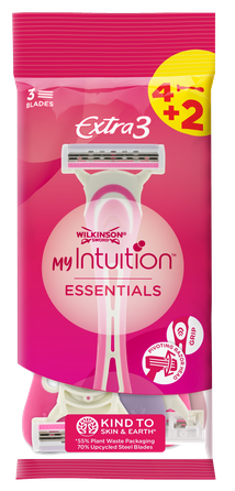 WILKINSON SWORD MyIntuition Essentials Extra 3 vienkartiniai skustuvai, 6 vnt.