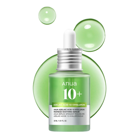 ANUA Azelaic Acid 10 Hyaluron Redness Soothing serumas, 30 ml