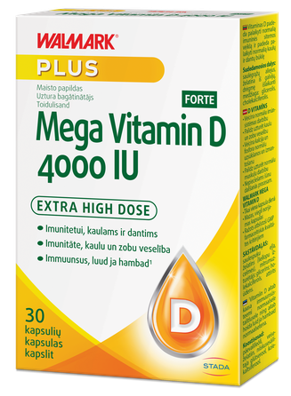 WALMARK    Mega Vitamin D Forte 4000IU kapsulės, 30 vnt.