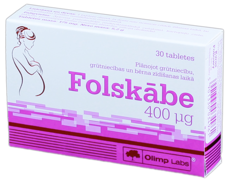 OLIMP LABS Folic Acid 400 tabletės, 30 vnt.