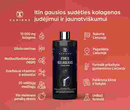 SAPIENS Forte Kolagenas (persikų sk.) skystis, 500 ml
