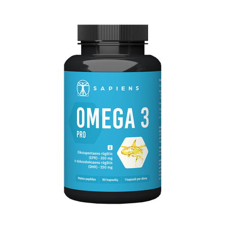 SAPIENS Omega 3 PRO kapsulės, 90 vnt.