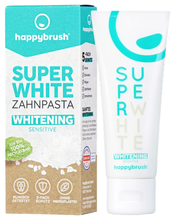 HAPPYBRUSH SuperWhite + Protect dantų pasta, 75 ml