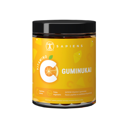 SAPIENS Vitaminas C  guminukai, 60 vnt.