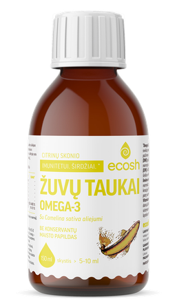 ECOSH su camelina sativa aliejumi, citrinų skonio žuvų taukai, 150 ml