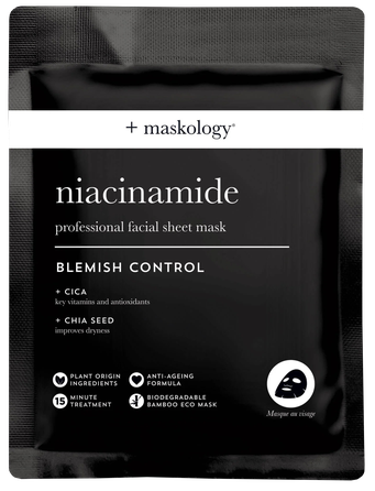 MASKOLOGY With Niacinamide veido kaukė, 22 ml