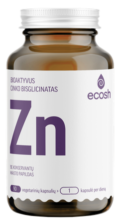 ECOSH bioaktyvus Cinkas 25 mg kapsulės, 90 vnt.