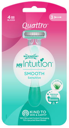 WILKINSON SWORD Quattro For Women Sensitive Comfort vienkartiniai skustuvai, 3 vnt.