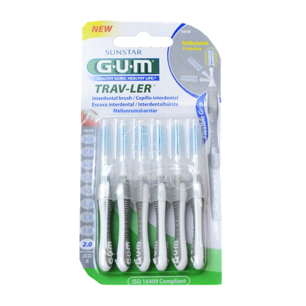 GUM Trav-Ler 2,0 mm  tarpdančių šepetėlis, 6 vnt.