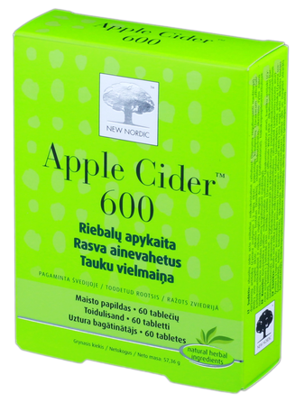 NEW NORDIC Apple Cider 600 tabletės, 60 vnt.