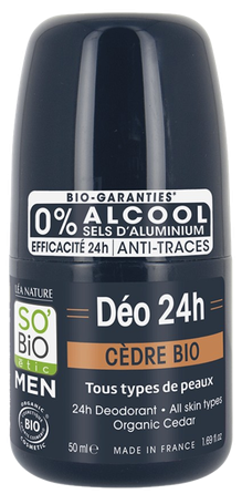 SO BIO ETIC Men 24H Su Kedru dezodorantas, 50 ml
