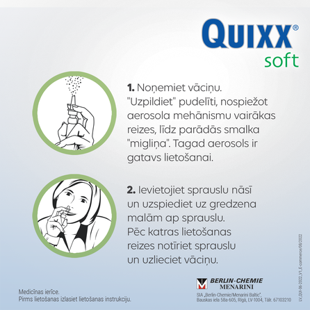 QUIXX  kasdienei nosies gleivinės priežiūrai nosies purškalas, 30 ml