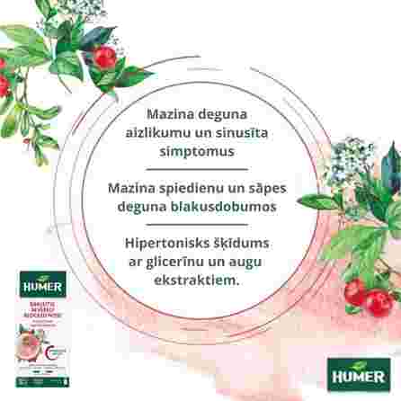 HUMER hipertoninis jūros vanduo labai užgulusiai nosiai purškiklis, 15 ml