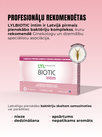 LYL BIOTIC Intimate kapsulės, 15 vnt.
