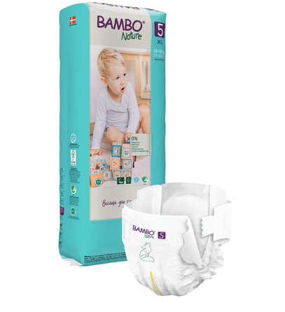 BAMBO NATURE Nature Tall XL-5 (12-18 kg) sauskelnės, 44 vnt.