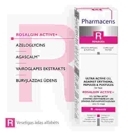 PHARMACERIS R Rosalgin Active+ facial gelis, 30 ml
