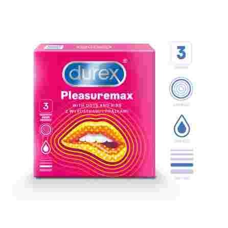 DUREX Pleasuremax prezervatyvai, 3 vnt.