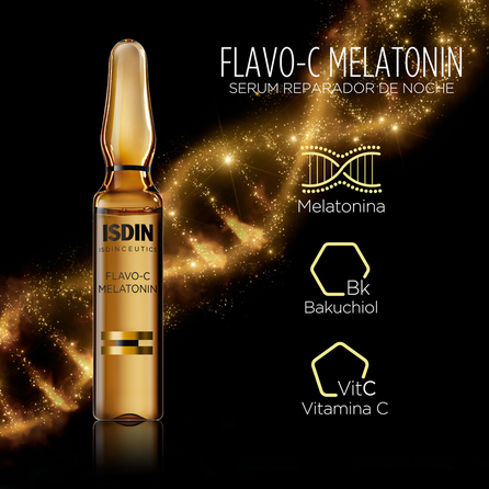 ISDIN Isdinceutics Flavo-C Melatonin + Ultraglican ampulės, 20 vnt.