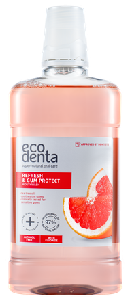 ECODENTA Refresh & Gum Protect burnos skalavimo skystis, 500 ml