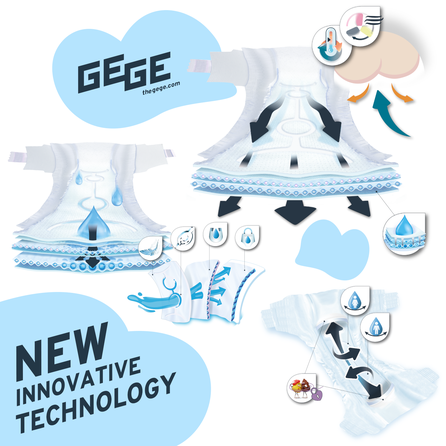 GEGE Genius Baby DPRS (7-14 kg) Maxi 4 sauskelnės, 44 vnt.