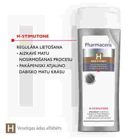 PHARMACERIS H Stimutone žiliems, silpniems ir ploniems plaukams šampūnas, 250 ml