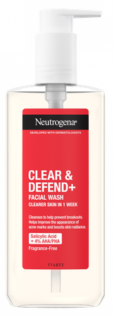 NEUTROGENA Clear&Defend+ valomasis gelis veidui, 200 ml