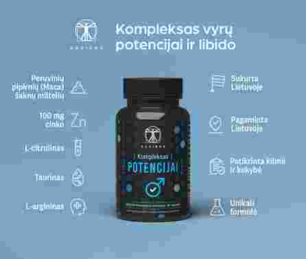 SAPIENS Kompleksas Potencijai kapsulės, 60 vnt.