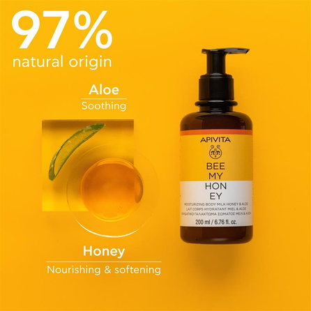 APIVITA Bee My Honey, drėkinantis ir minkštinantis kūno pienelis, 200 ml