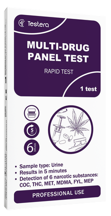 TESTERA Multi-Drug (6 medžiagos)  testas, 1 vnt.