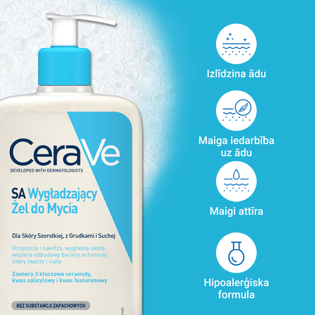 CERAVE SA Smoothing prausimosi gelis, 473 ml