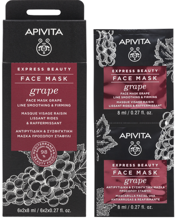 APIVITA Express Beauty Line Smoothing With Grape (2ml) paakių kaukė, 2 vnt.