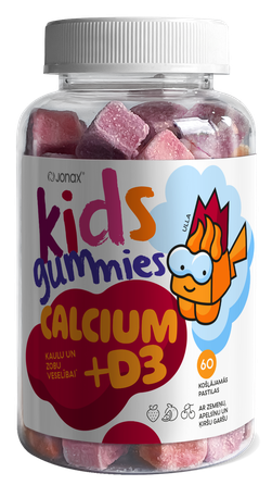 JONAX Kids Calcium +D3 Gummies kramtomosios pastilės, 60 vnt.