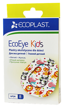 ECOPLAST vaikams 5.7cmx7.2cm pleistrai akims, 1 vnt.