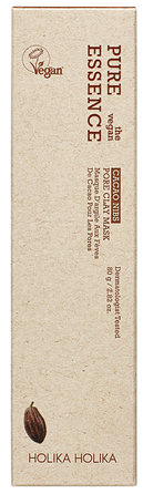 HOLIKA HOLIKA Pure Essence The Vegan Cacao Nibs Pore Clay veido kaukė, 80 g