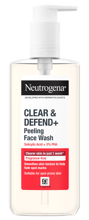 NEUTROGENA Clear&Defend+ Šveičiamasis Prausimosi valomasis gelis veidui, 200 ml