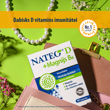 NATEO Nateo D + Magnis B6 kapsulės, 40 vnt.