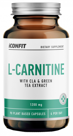 ICONFIT L-Carnitine with ClA & Green Tea Extract 1200 mg kapsulės, 90 vnt.