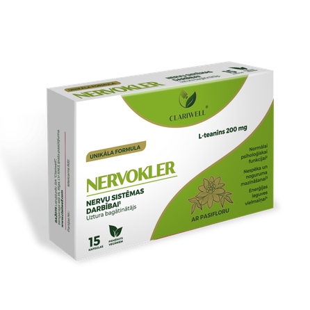 CLARIWELL Nervokler Nervų Sistemai kapsulės, 15 vnt.
