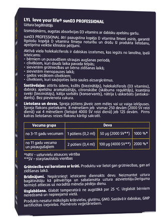 LYL sunD3 PRO 4000 SV | 2000 TV (250 dozių) purškalas, 50 ml