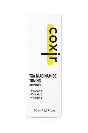 COXIR TXA Niacinamide Toning Ampoule, odą šviesinantis serumas, 50 ml